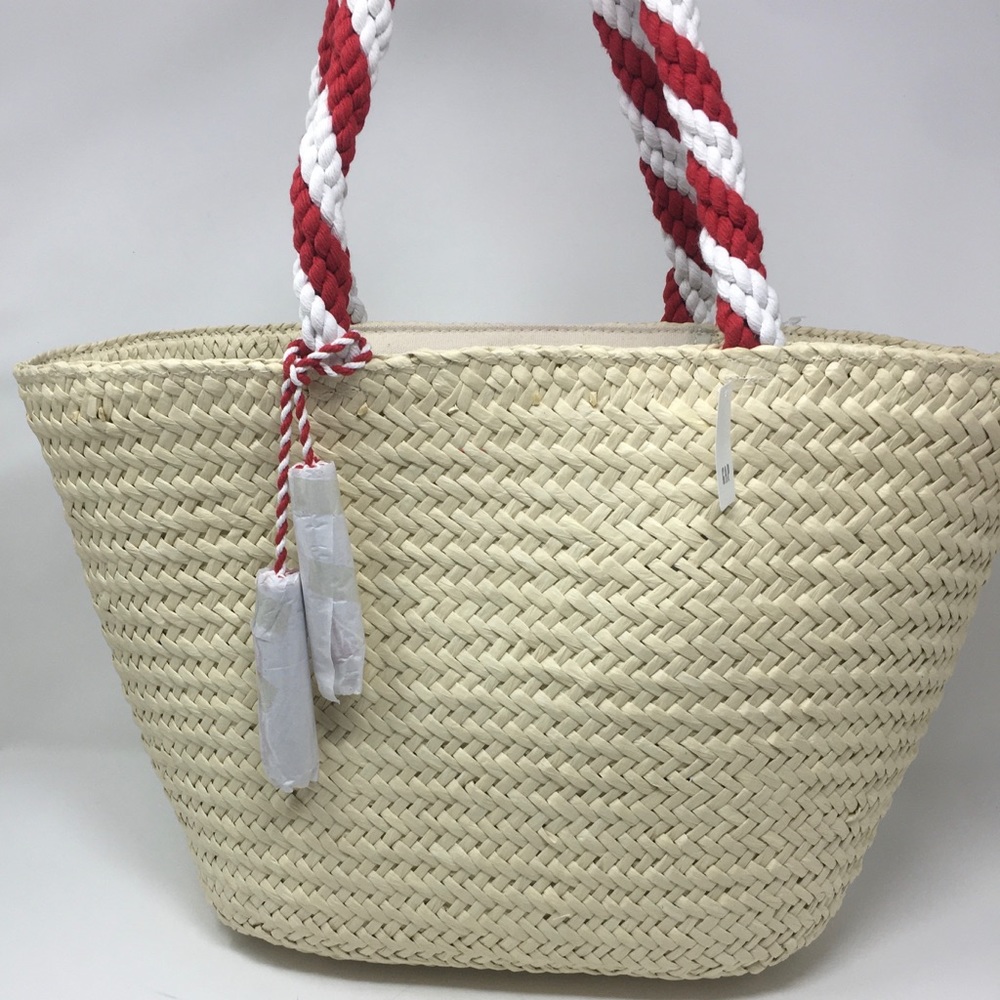 Woven Straw Tassel Tote